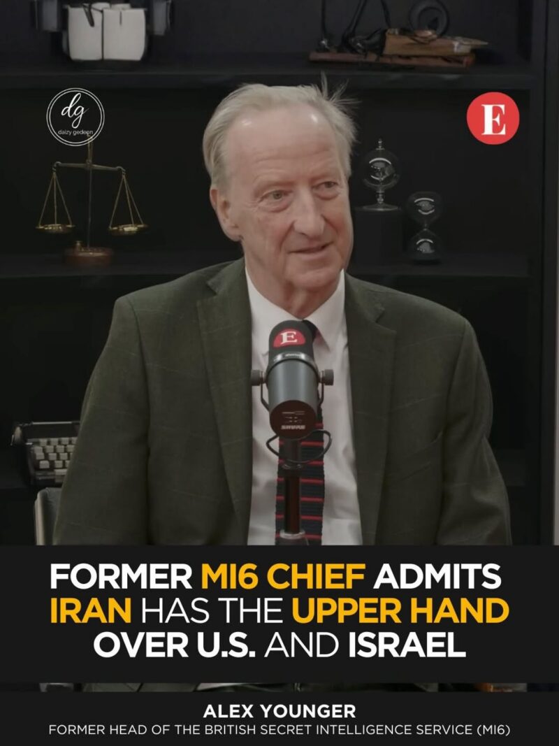Former MI6 Chief Alex Younger Says Iran Has the Upper Hand Over U.S. and Israel