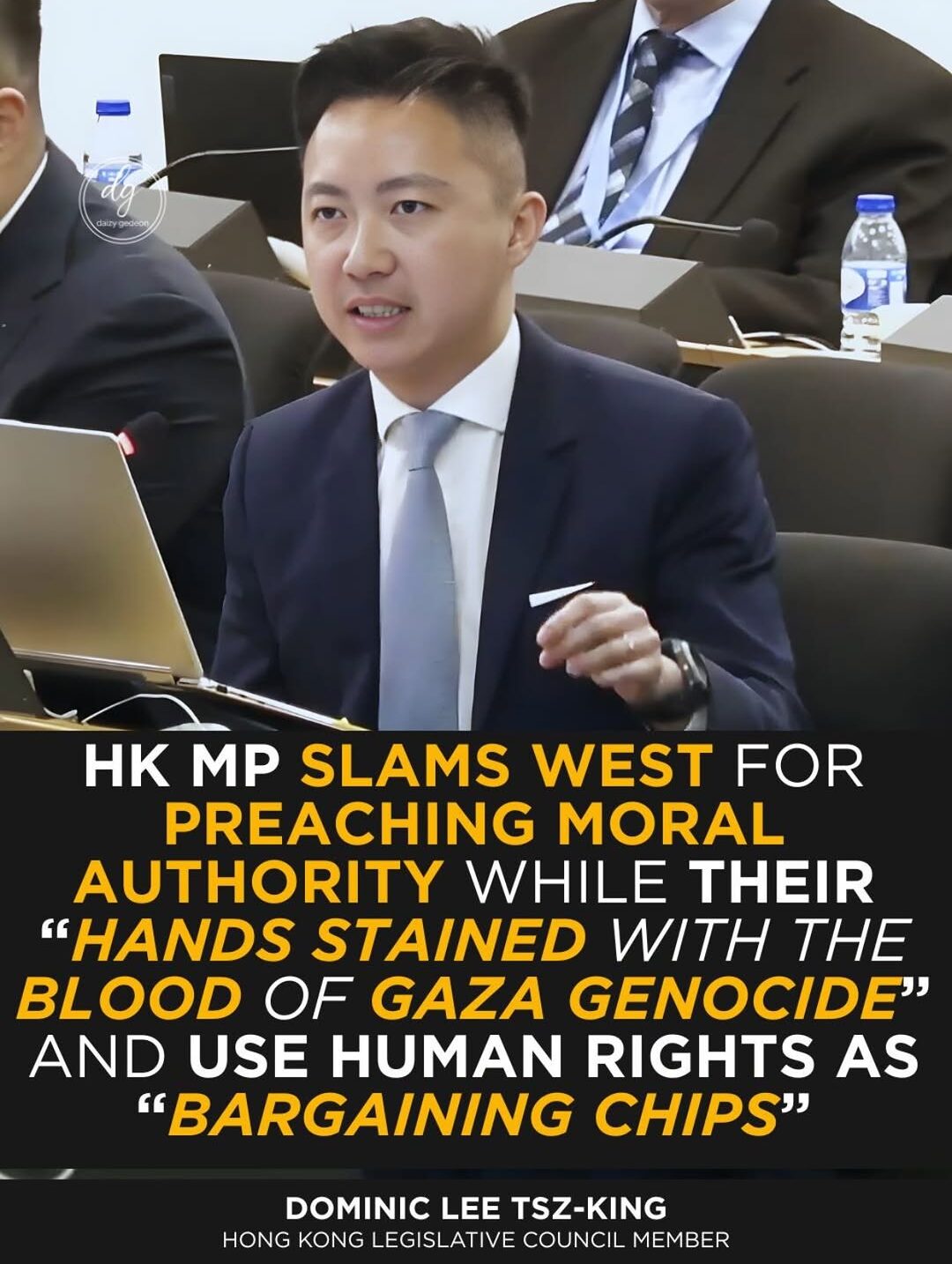 Hong Kong MP Dominic Lee Criticizes West Over Gaza and Human Rights Double Standards