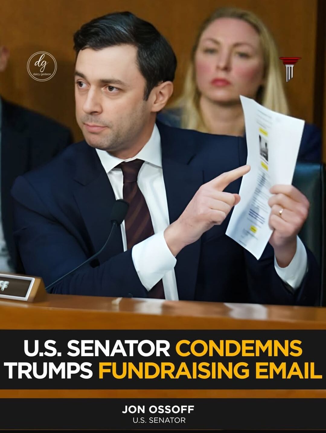 Sen. Jon Ossoff Condemns Trump Fundraising Email, Sparks Political Debate