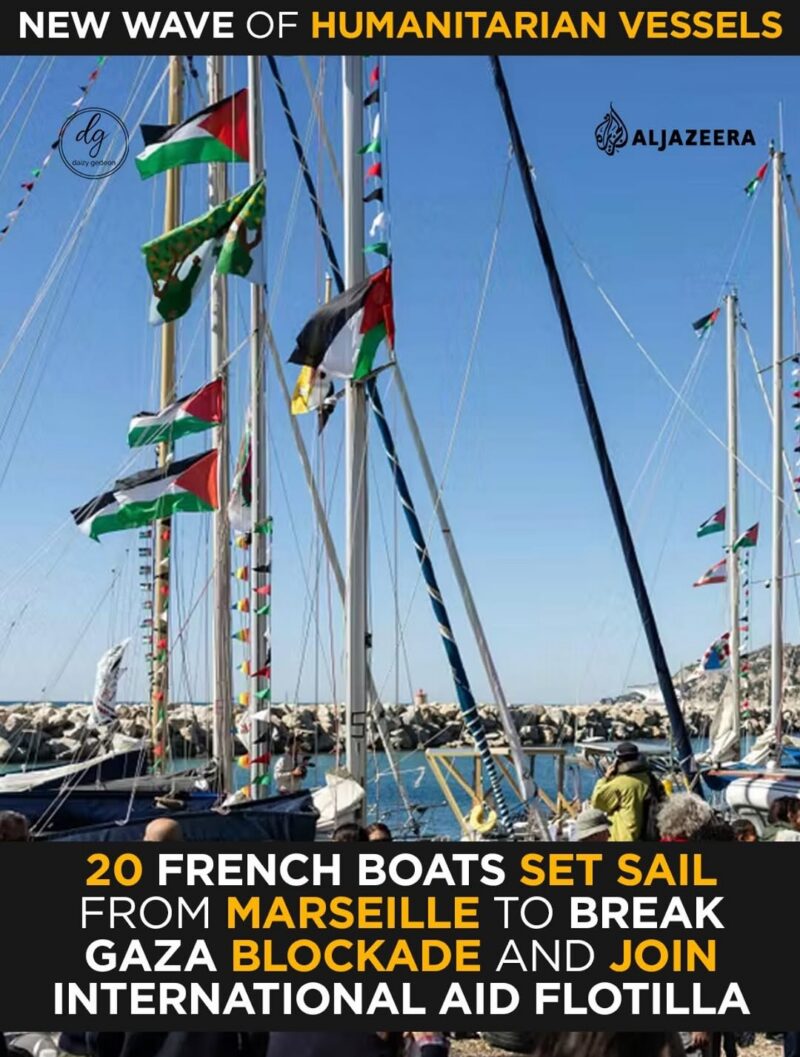 20 French Boats Set Sail to Break Gaza Blockade in New Aid Flotilla