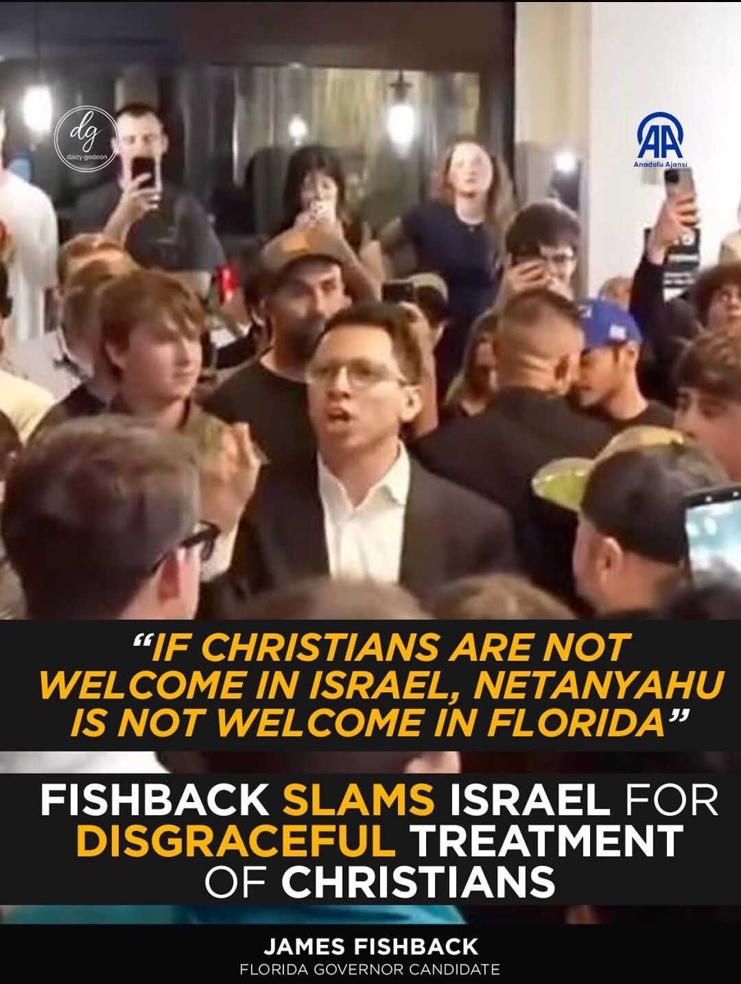 Florida Candidate Slams Israel: ‘If Christians Aren’t Welcome, Netanyahu Isn’t Welcome’