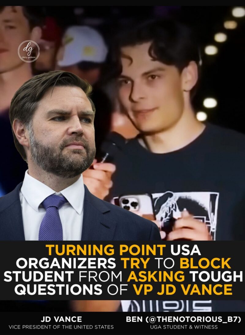 Turning Point USA Organizers Try To Block Students From Asking Tough Questions Of Vp JD Vance