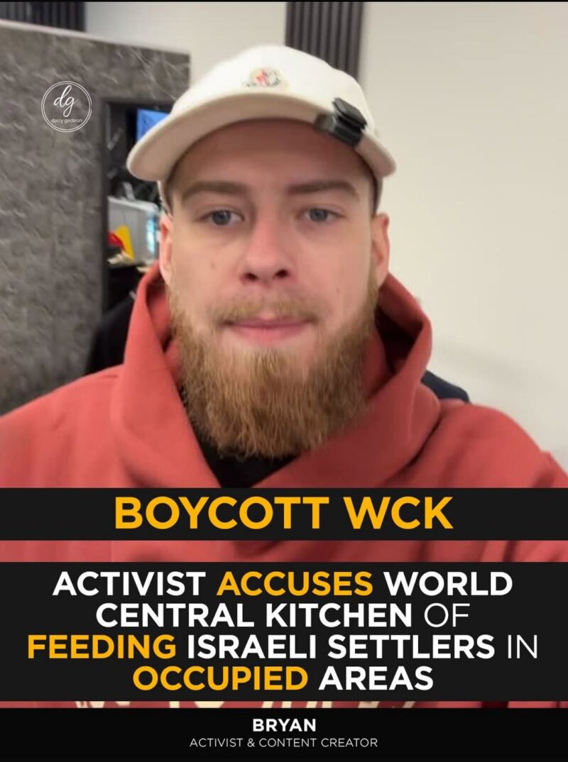 Activist Calls for Boycott of World Central Kitchen Over Settler Aid Claims