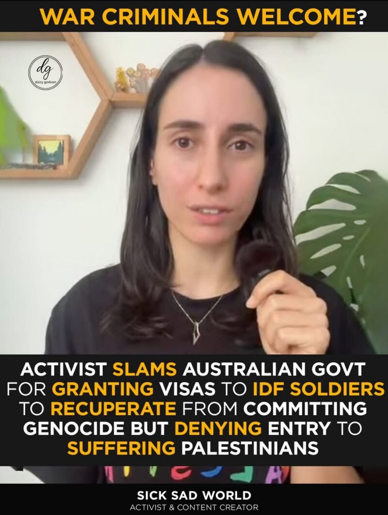 Activist Slams Australia Over Visas for Israeli Soldiers While Palestinians Are Denied Entry