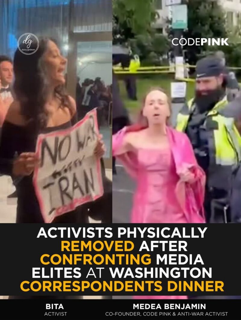 CODEPINK Activists Removed After Confronting Media Elites