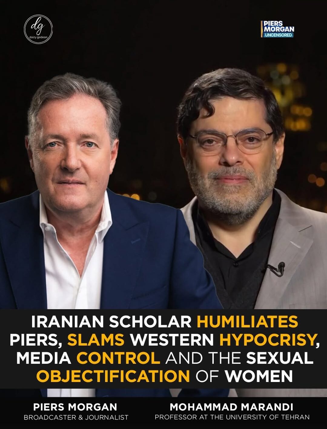 Iranian Scholar Mohammad Marandi Clashes with Piers Morgan Over Western Policy and Media Bias