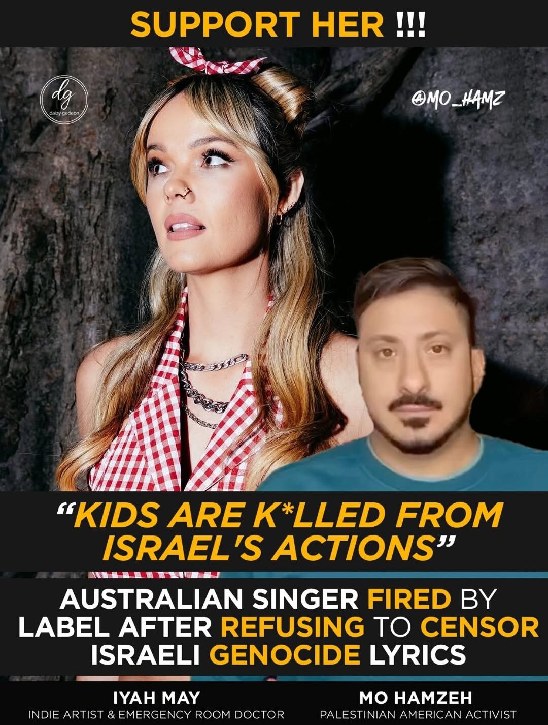 Iyah May Says She Lost Contract After Refusing to Soften Gaza Lyrics