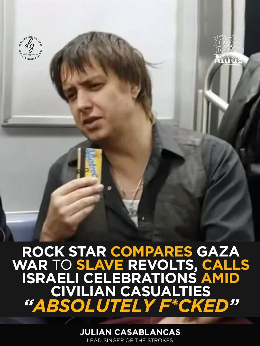 Julian Casablancas Compares Gaza War to Slave Revolts