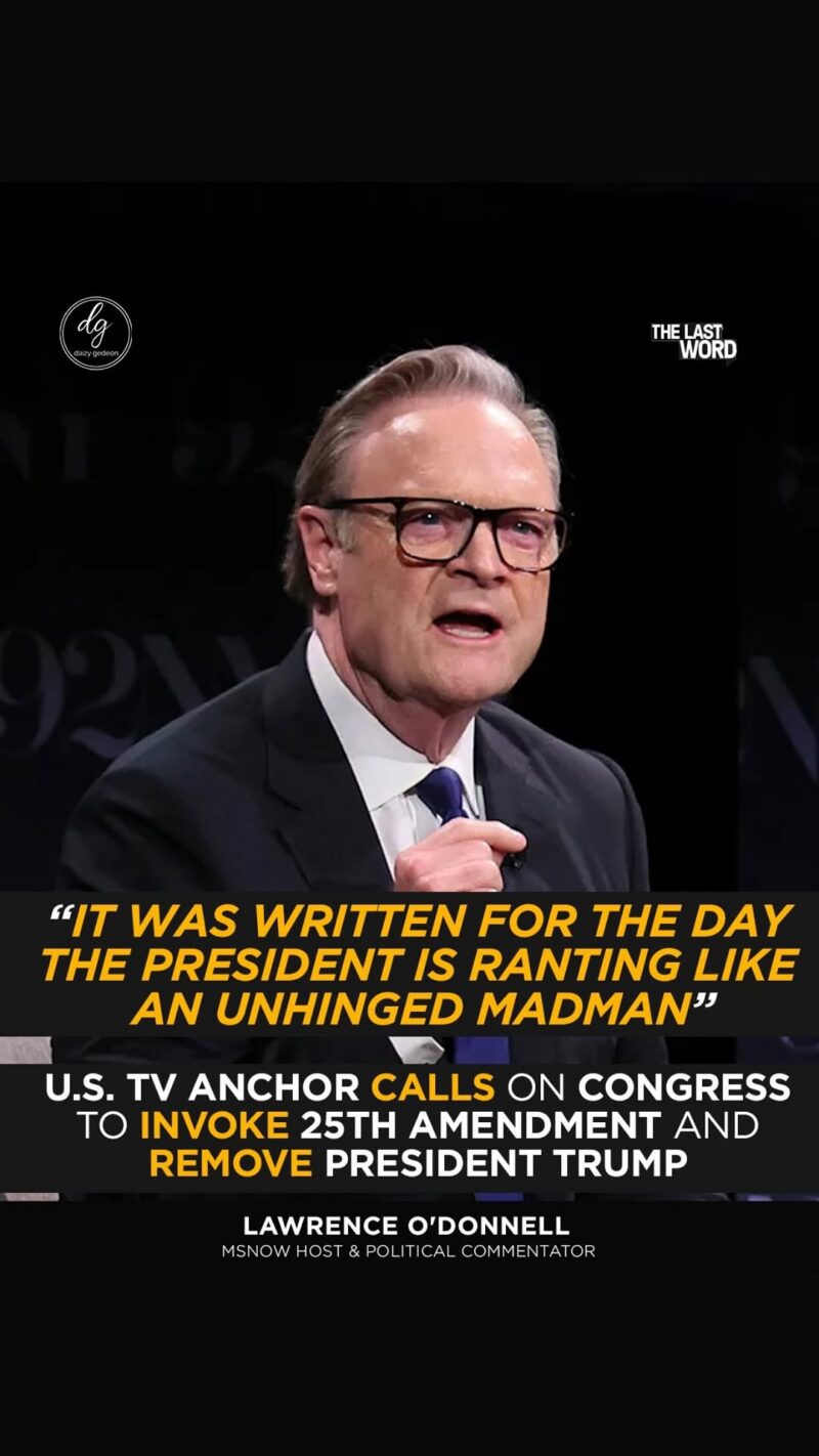 Lawrence O’Donnell Urges Congress to Use 25th Amendment Against Trump