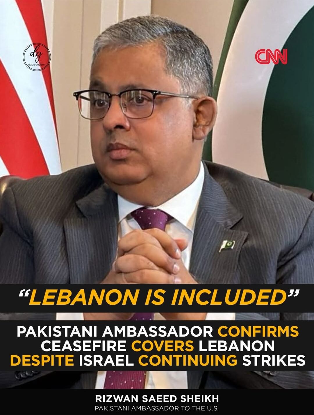 “Lebanon Is Included”: Pakistani Ambassador Says Ceasefire Applies Despite Ongoing Israeli Strikes