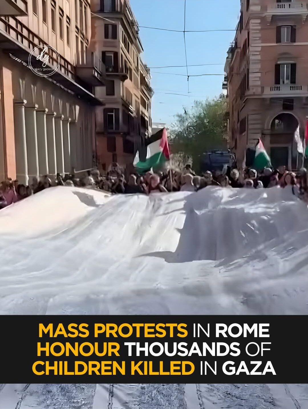 Mass Protest in Rome Honors Thousands of Children Killed in Gaza