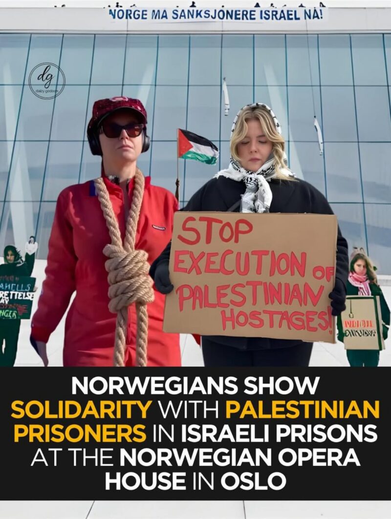 Norwegians Rally for Palestinian Prisoners at Oslo Opera House – Powerful Show of Solidarity