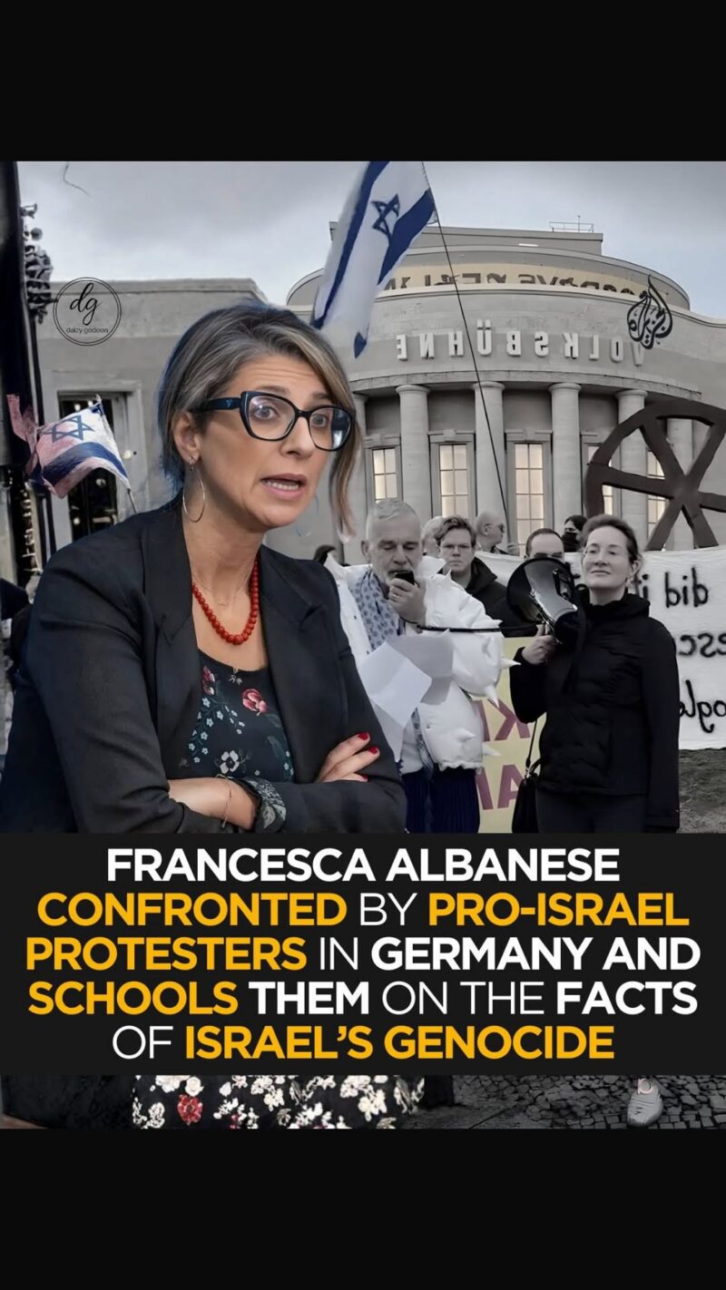 Watch: Francesca Albanese Shuts Down Pro-Israel Protesters in Germany with Facts