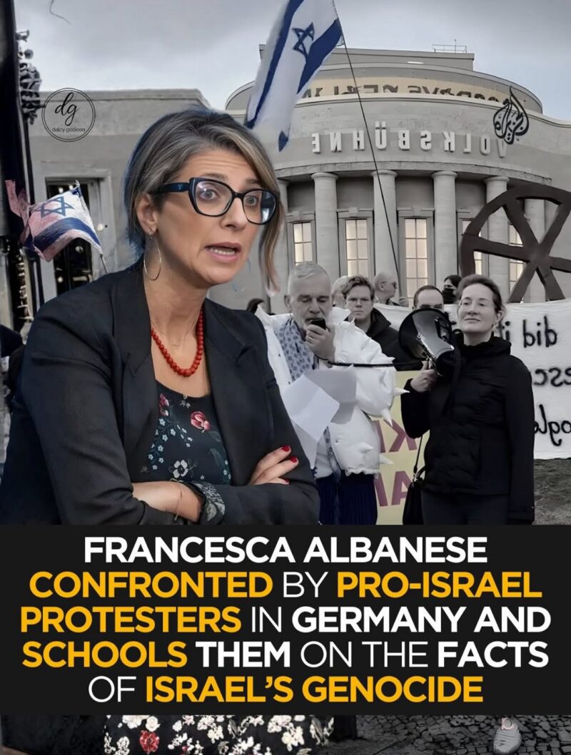 Watch: Francesca Albanese Shuts Down Pro-Israel Protesters in Germany with Facts